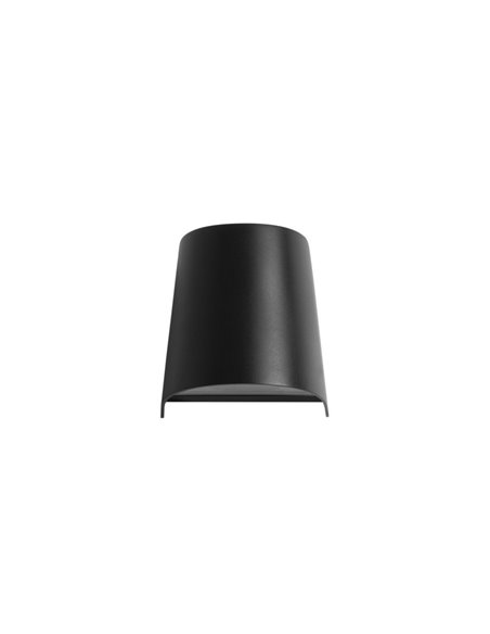 Aplique de pared de exterior Prisma – FORLIGHT – Lámpara moderna negra, Altura: 11 cm, Apto para ambientes salinos