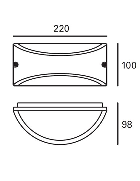 Aplique de pared de exterior Kapa – FORLIGHT – Lámpara de aluminio, LED 3000K/4000K 945 lm, Medidas: 22 cm