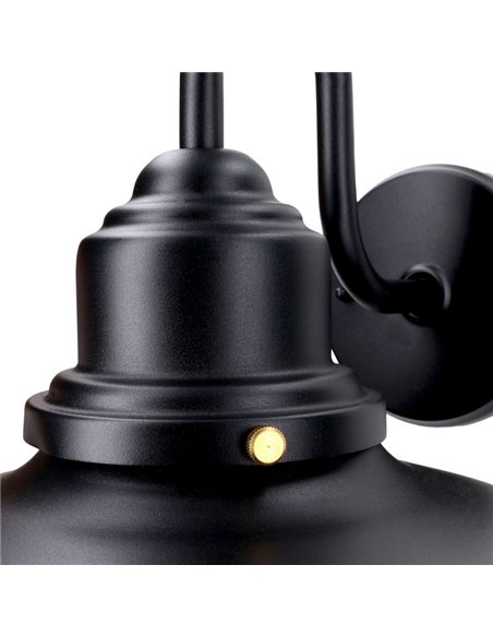 Aplique de pared de exterior Avenue – FORLIGHT – Lámpara vintage negra, IP44 E27