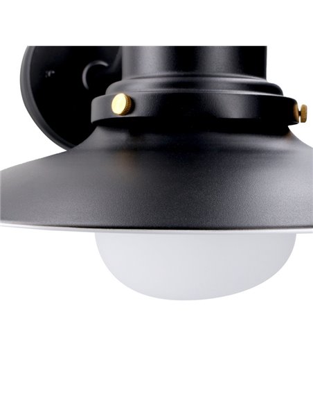 Aplique de pared de exterior Avenue – FORLIGHT – Lámpara vintage negra, IP44 E27