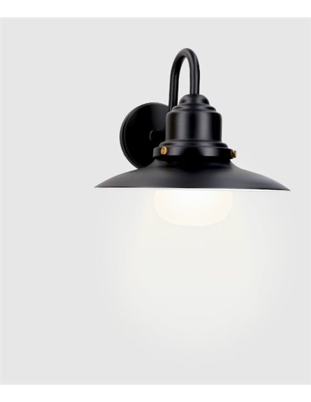 Aplique de pared de exterior Avenue – FORLIGHT – Lámpara vintage negra, IP44 E27