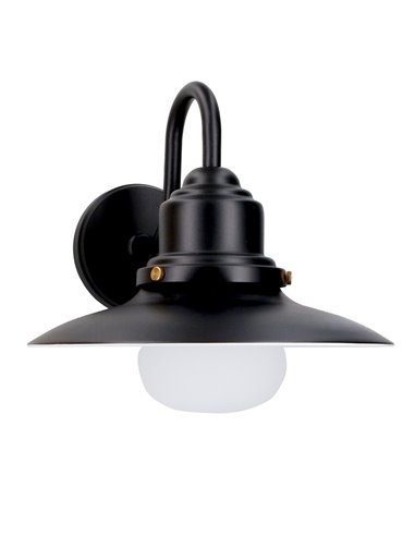 Aplique de pared de exterior Avenue – FORLIGHT – Lámpara vintage negra, IP44 E27