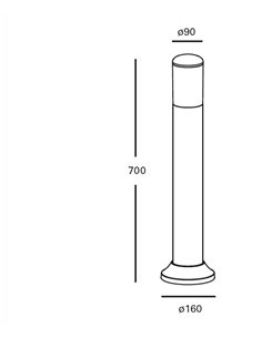 Baliza de exterior Indoo – FORLIGHT – Lámpara negra, E27 IP44, Altura: 70 cm, Apta para ambientes salinos 2