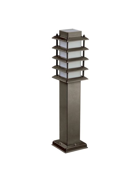 Baliza de exterior Siljan – FORLIGHT – Lámpara vintage marrón óxido, E27 IP55 (Recomendado para exterior), Altura: 45 cm