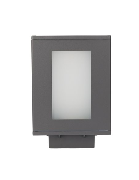 Baliza de exterior Alfil – FORLIGHT – Moderna lámpara de aluminio antracita, E27 IP44, Altura: 22 cm