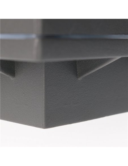 Baliza de exterior Alfil – FORLIGHT – Moderna lámpara de aluminio antracita, E27 IP44, Altura: 22 cm
