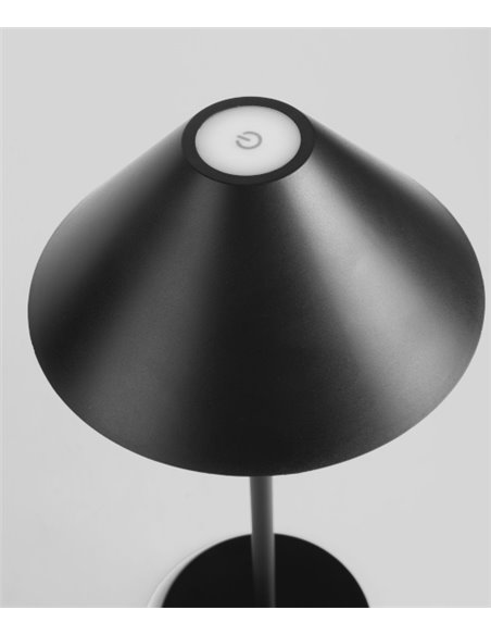 Lámpara portátil de exterior Sirina – FORLIGHT – Lámpara táctil con UBS negra, 3 intensidades lumínicas, LED regulable