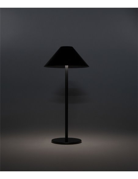 Lámpara portátil de exterior Sirina – FORLIGHT – Lámpara táctil con UBS negra, 3 intensidades lumínicas, LED regulable