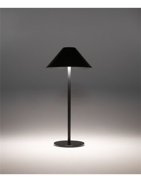 Lámpara portátil de exterior Sirina – FORLIGHT – Lámpara táctil con UBS negra, 3 intensidades lumínicas, LED regulable