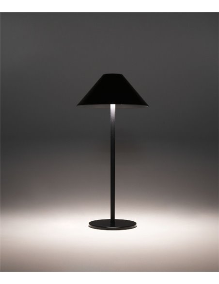 Lámpara portátil de exterior Sirina – FORLIGHT – Lámpara táctil con UBS negra, 3 intensidades lumínicas, LED regulable