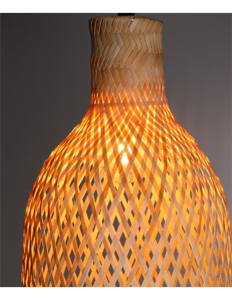 Lámpara de techo colgante Riba – FORLIGHT – Lámpara de madera, Altura regulable, Diámetro: 21 cm