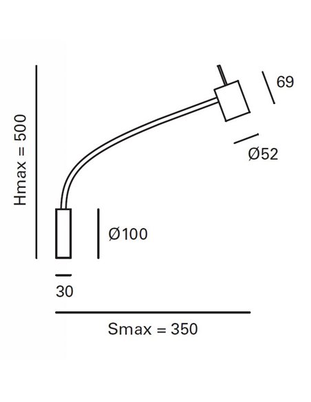 Aplique de pared Bas – FORLIGHT – Lámpara de lectura en níquel satinado, Brazo orientable