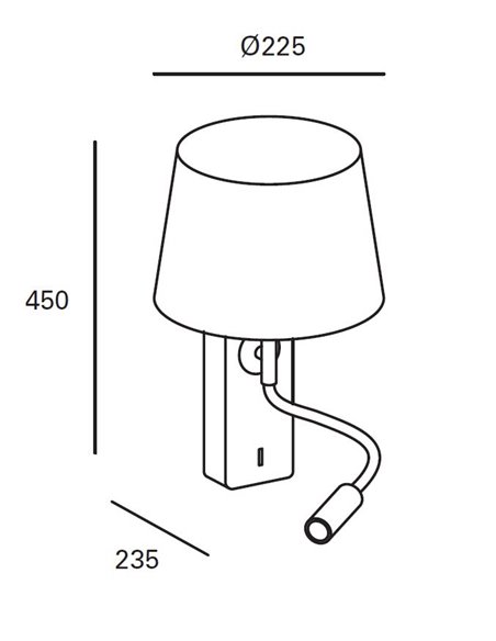 Aplique de pared Janet – FORLIGHT – Lámpara de lectura en 2 colores, LED 3000K