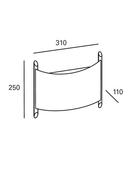 Aplique de pared Niza – FORLIGHT – Lámpara de cristal, Largo: 31 cm