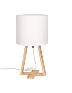 Lámpara de mesa Nuts – FORLIGHT – Lámpara nórdica con pantalla textil, Madera natural 2