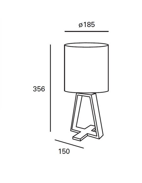 Lámpara de mesa Nuts – FORLIGHT – Lámpara nórdica con pantalla textil, Madera natural