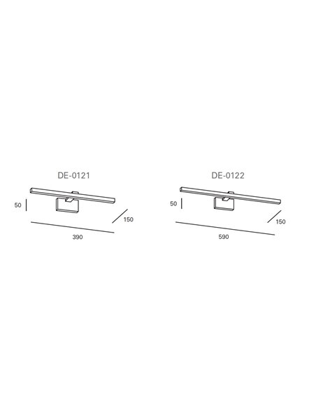 Aplique de pared Nora – FORLIGHT – Lámpara para espejo de baño negra, Disponible en 2 tamaños, LED 4000K