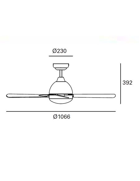 Ventilador de techo con luz Borneo – FORLIGHT – 3 Velocidades, Disponible en 4 colores, Función inversa