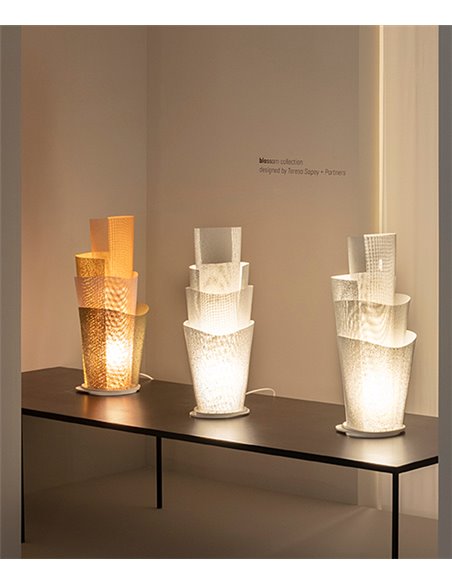 Lámpara de mesa Blossom – a-emotional light – Lámpara de acero inoxidable de diseño, Altura: 55 cm