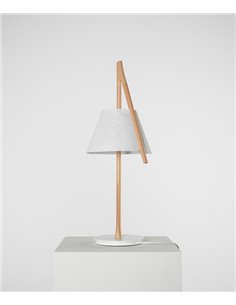 Lámpara de mesa Cambo – a-emotional light – Lámpara de diseño de acero inoxidable+madera de haya, Altura: 64 cm, LED Regulable 2 2