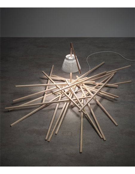 Lámpara de mesa Cambo – a-emotional light – Lámpara de diseño de acero inoxidable+madera de haya, Altura: 64 cm, LED Regulable 2