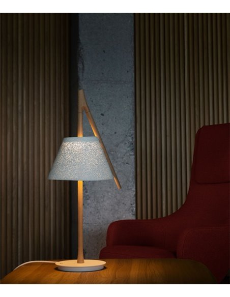 Lámpara de mesa Cambo – a-emotional light – Lámpara de diseño de acero inoxidable+madera de haya, Altura: 64 cm, LED Regulable 2