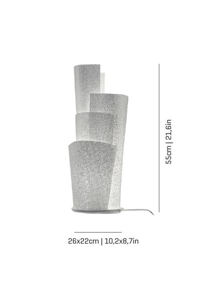 Lámpara de mesa Blossom – a-emotional light – Lámpara de acero inoxidable de diseño, Altura: 55 cm