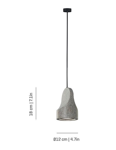 Lámpara colgante Parga – a-emotional light – Lámpara de piedra, 3 tamaños, LED regulable corte de fase