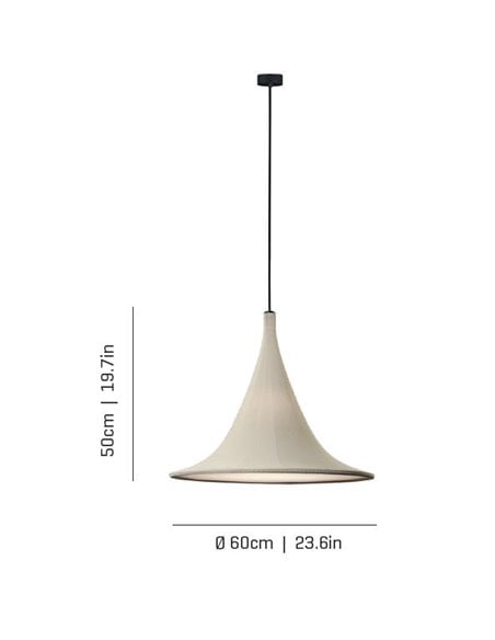 Lámpara de techo Cabana - a-emotional light – Pantalla hecha de punto 3D, Dos tamaños: 60 cm/90 cm