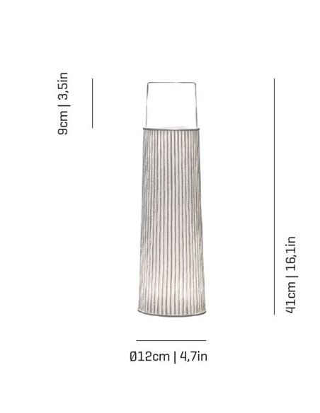 Lámpara portátil Hipatia – a-emotional light - Para exterior e interior, Incluye cable USB+cargador, LED 3000K