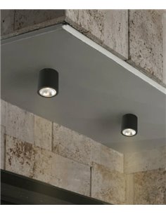 Aplique / Plafón Goz - Faro - Foco LED exterior cilindrico gris oscuro