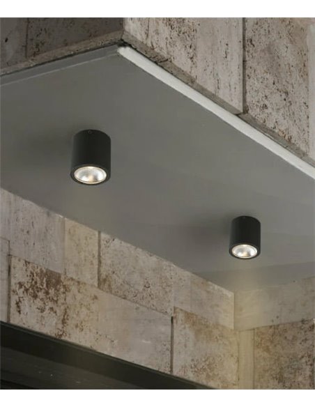 Aplique / Plafón Goz - Faro - Foco LED exterior cilindrico gris oscuro