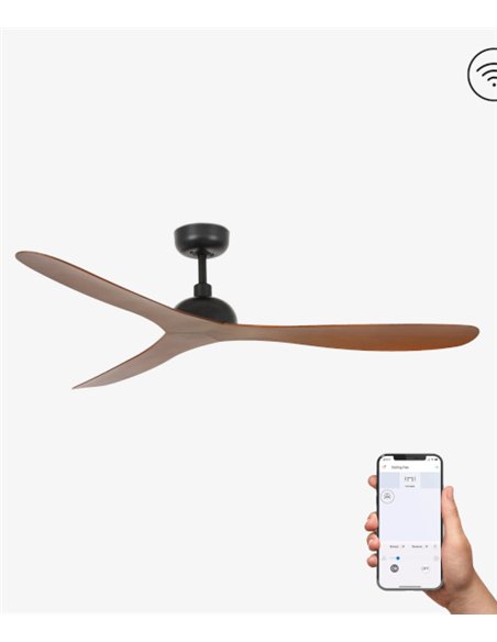 Ventilador de techo nogal tres aspas SMART Gotland - Faro