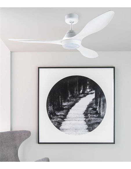 Ventilador de techo blanco con luz LED SMART Polaris - Faro