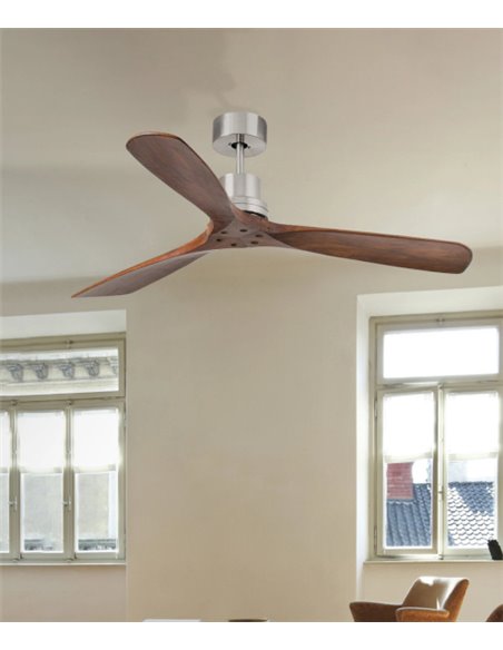 Ventilador de techo Lantau - Faro - 132 cm, níquel mate, 3 palas