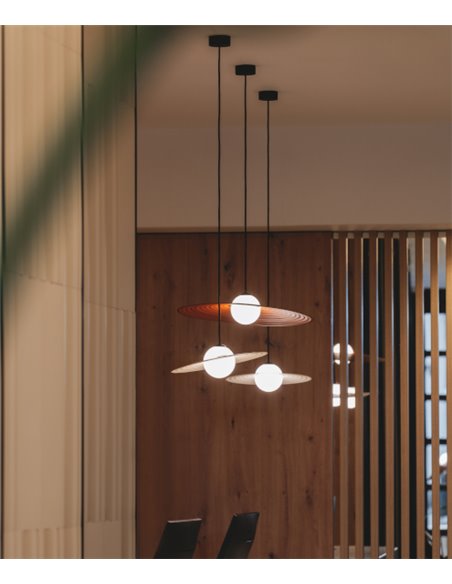 Lámpara colgante Symphony - Milan - Lámpara de techo moderna, Gris-Cobre-Visón, Ø 30-45 cm