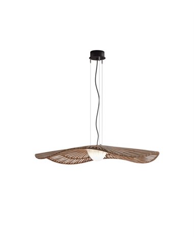 Lámpara colgante de exterior Mediterrànea – Bover – Pantalla de fibra sintética marrón, LED regulable Triac