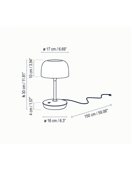 Lámpara de mesa Bol – Bover – Lámpara con brillo ajustable, LED 1200 lm 2700K
