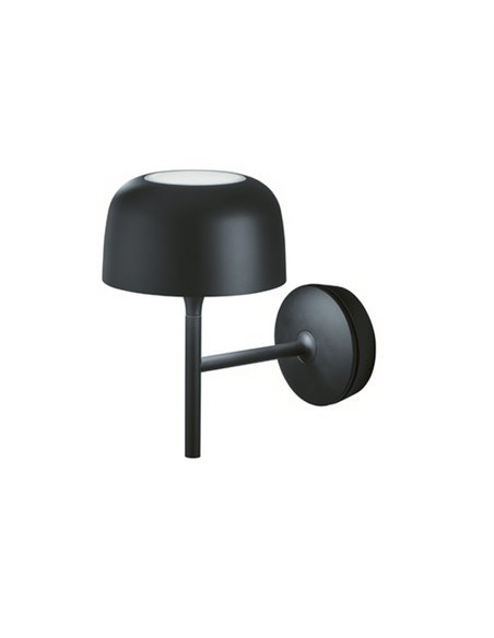 Aplique de pared Bol – Bover – Lámpara de aluminio negro mate, LED Regulable TRIAC