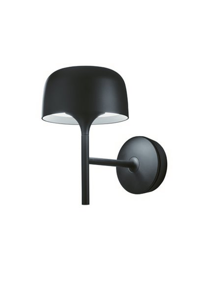 Aplique de pared Bol – Bover – Lámpara de aluminio negro mate, LED Regulable TRIAC