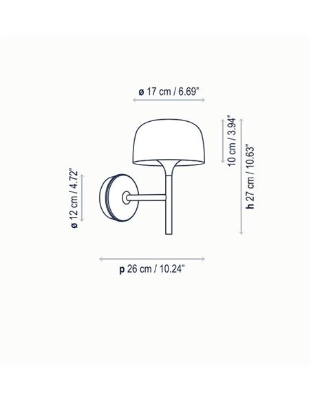 Aplique de pared Bol – Bover – Lámpara de aluminio negro mate, LED Regulable TRIAC