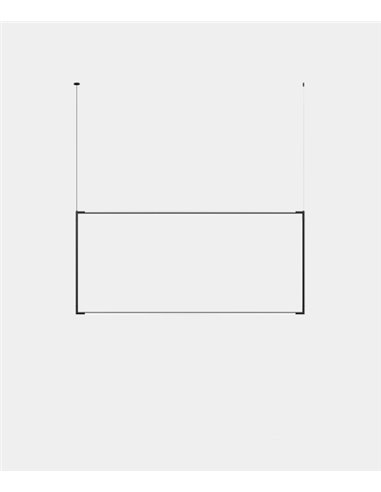 Lámpara colgante Modular Rectangular Vertical – LedsC4 – Lámpara negra con regulación DALI, LED 3000K 5260 lm, Florón rectangula