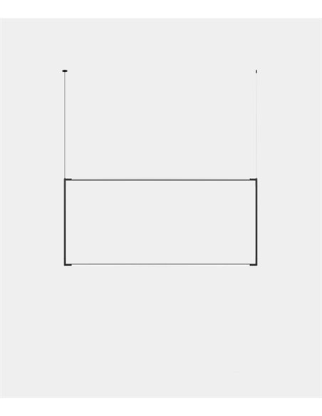 Lámpara colgante Modular Rectangular Vertical – LedsC4 – Lámpara negra con regulación DALI, LED 3000K 5260 lm, Florón rectangula