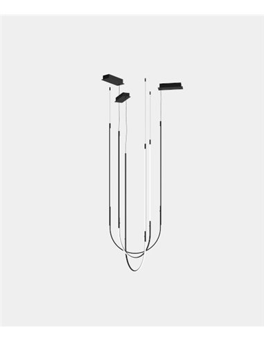 Lámpara colgante Tubs Modular Triplex Arch Cross – LedsC4 – Lámpara LED regulable DALI, 2 tipos de florón a elegir