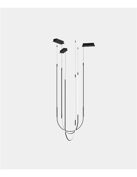 Lámpara colgante Tubs Modular Triplex Arch Cross – LedsC4 – Lámpara LED regulable DALI, 2 tipos de florón a elegir