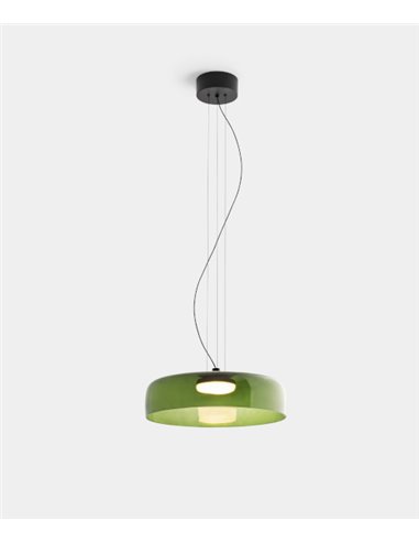 Lámpara colgante Levels – LedsC4 – Lámpara de cristal en 3 colores, LED 2700-3000-4000K regulable (Corte de Fase, Dali-2, Casamb