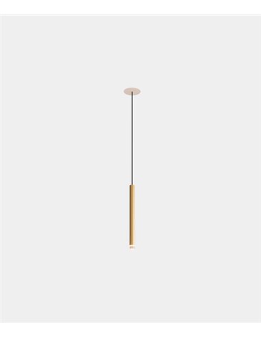 Lámpara colgante empotrable Candle – LedsC4 – Lámpara tipo tubo en 2 colores y tamaños, LED 2700K