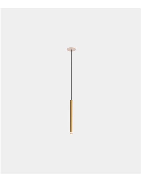 Lámpara colgante empotrable Candle – LedsC4 – Lámpara tipo tubo en 2 colores y tamaños, LED 2700K