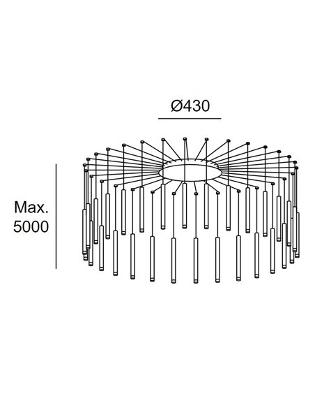 Lámpara colgante de techo Candle – LedsC4 – Lámpara con 30 luces, LED regulable 0-10V/DALI