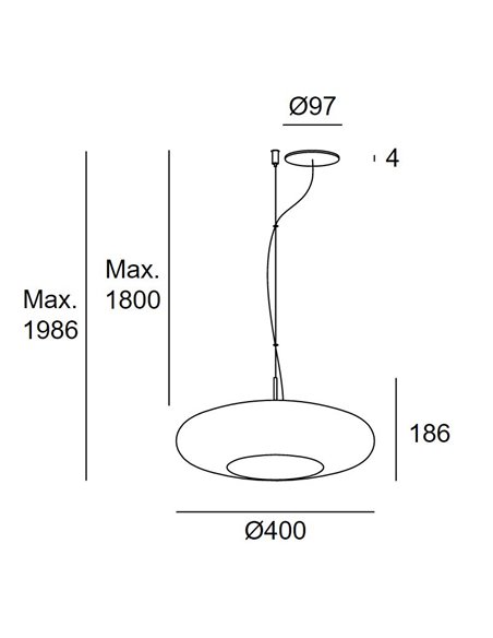 Colgante de techo empotrable Plat – LedsC4 – Lámpara de cristal en verde, fumé o ambar Regulable LED 2700-3000-4000K